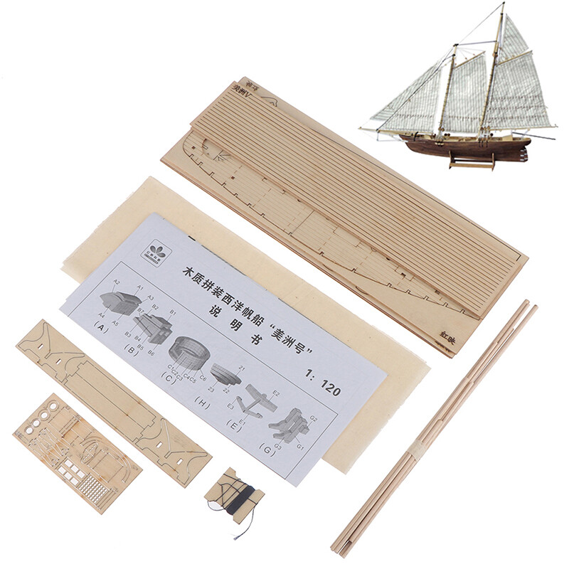 1120 DIY Wooden Assembly Sailing Ship Model Classic Sailing Boat