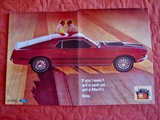 1969 FORD MUSTANG MACH 1 - ORIGINAL PRINT CAR AD - EXCELLENT CONDITION