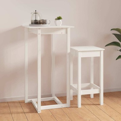 Bar Table Outdoor Breakfast Bistro Pub Table Furniture Solid Wood Pine vidaXL vi