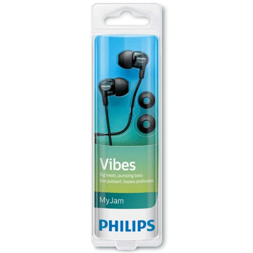 2x Philips SHE3700BK Earbuds Earphones headphones In Ear Plugs for Radio MP3 CD - Picture 2 of 3