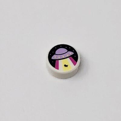LEGO Tile 1x1 Round Lavender UFO Flying Saucer Pink Yellow Beam Cow Night (1)