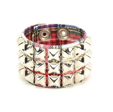 Plaid UK Punk Cyber Goth Rockabilly Wrist Cuff Rockabilly Gothic Bracelet
