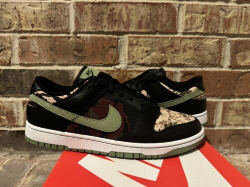 Neu 10 Nike Dunk Low SE Crazy Camo schwarz ölgrün hellbraun braun DH0957-001 Herren - Bild 2 von 11