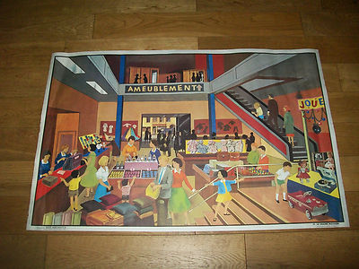 OLD SCHOOL POSTER 1950 60 HATCHET-2.LA SALLE de BAIN/17.Le GRAND MAGAZINES