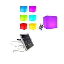 7even LED Design Solar Cube 30 / LED Leuchtwürfel / In und Outdoor / Akku, Fernb