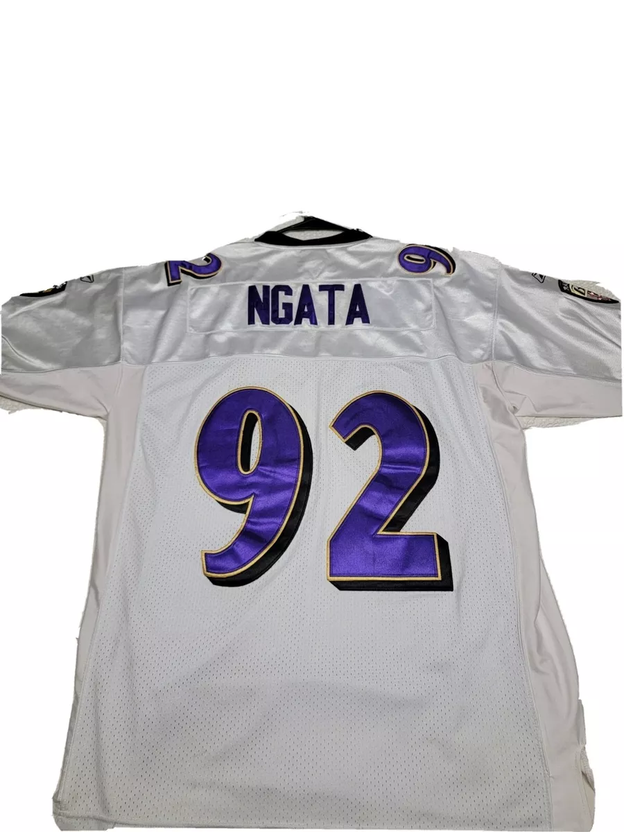 Baltimore Ravens Jersey #92 Haloti Ngata NFL Size 52 White Sewn Reebok On  field