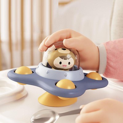 Suction Cups Spinning Top Toy Infant Teether Relief Stress Educational Rattle