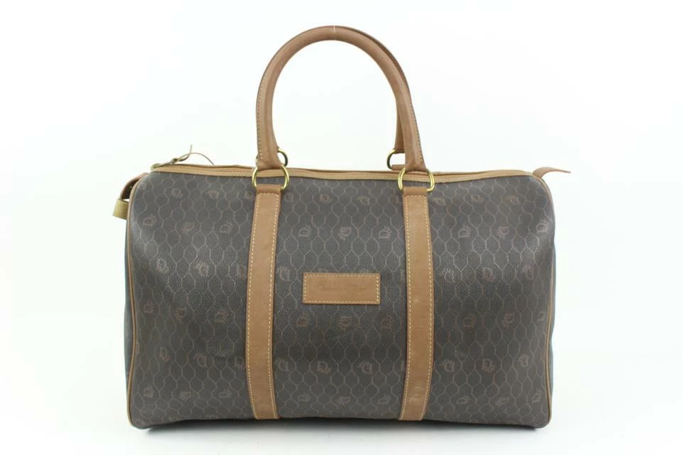 Sac de sport Dior noir x marron monogramme trotteur Boston 79d422s