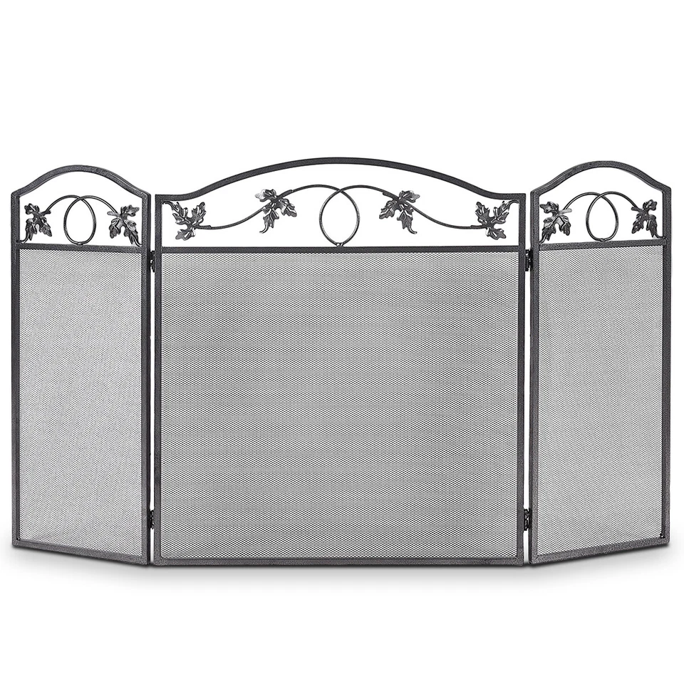 3 Panel Foldable Fire Screen Protector Fireplace Fence Freestanding Spark Guard  - Image 4 of 4