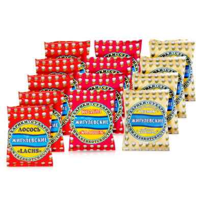 Brotchips Croutons 13 х 50 g Lachs Krabben Knoblauch Набор сухариков Schwarzbrot