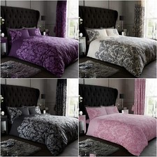 Empire Damask Duvet Quilt Cover Set Soft Easy Care Bed Linen Printed Bedding Set