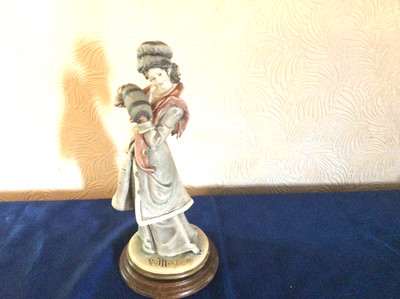 Capodimonte Figur einer Dame mit Muff von B Merli