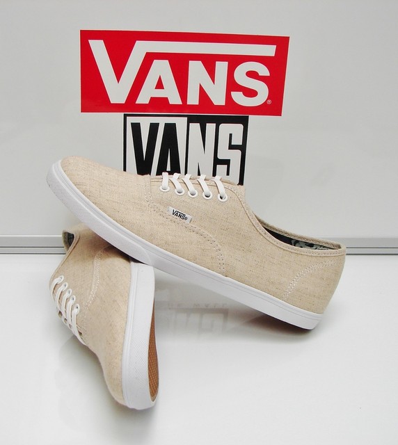 vans authentic lo pro linen skate shoe khaki