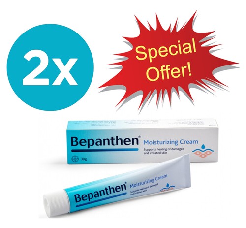 Bepanthen Skin Moisturizing Cream by Bayer | 2x 30g Two pieces |