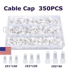 350PCS AWG22-16/16-14/12-10 Transparent Closed End Crimp Cap Wire Connectors Kit