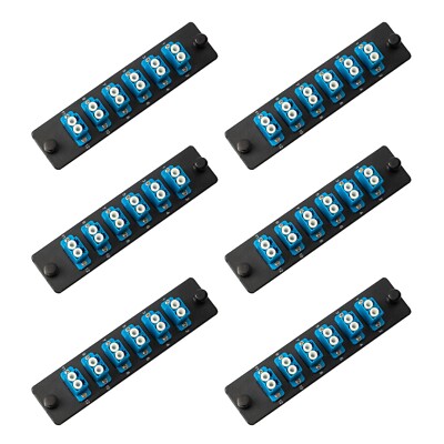 6-Pack 12-Port LGX Fiber Patch Panel with Numbered Ports + Preloaded LC Adapters