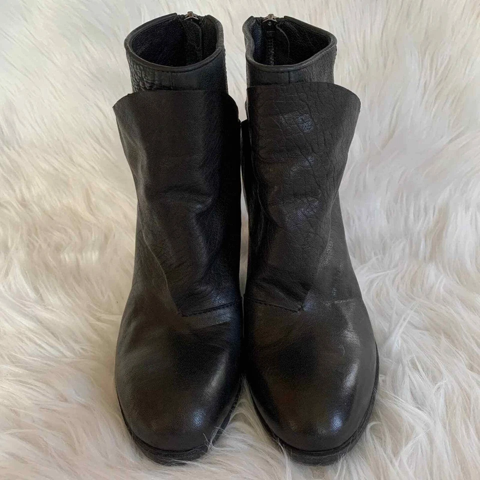 Botines de cuña al tobillo de cuero negro LD Tuttle, EU 38 Foto 3 de 4