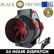 4" 5" 6" 8" Black Orchid Hybrid Flo Inline Extractor Fan Twin Speed
