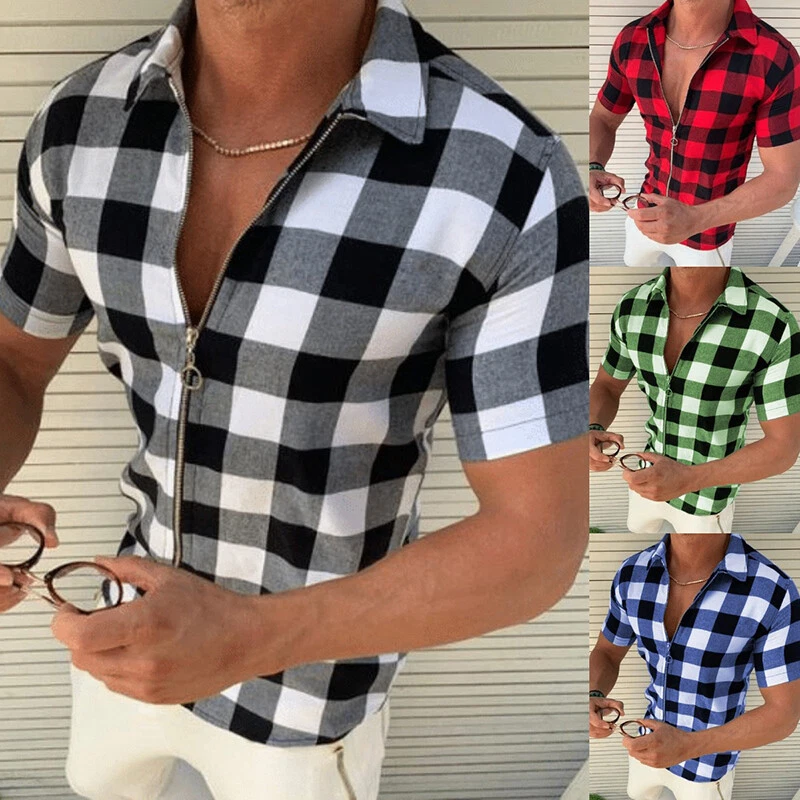 Short sleeve plaid shirt sale