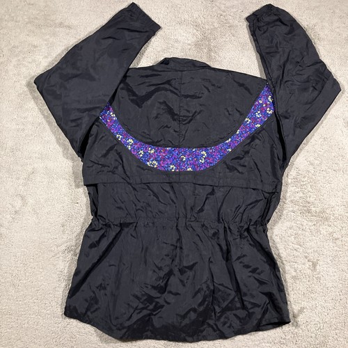 Giacca a vento vintage IN SPORT orlo floreale full zip giacca donna grande retrò anni 90 - Foto 9 di 10