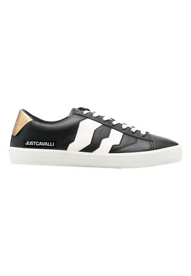NWT JUST CAVALLI SNEAKERS BASSE CON LOGO S08WS0170 P4354