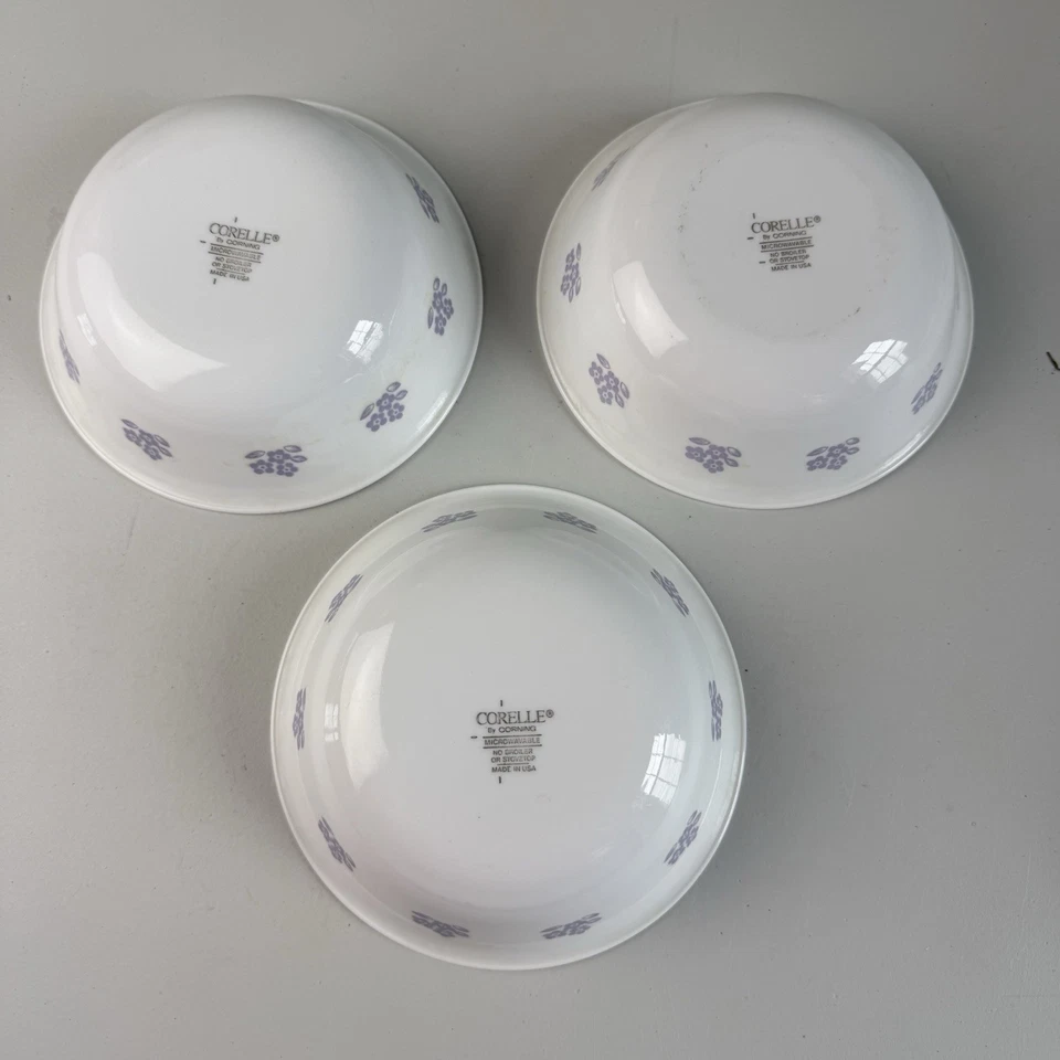 Cuenco de cereales 3 CORELLE By Corning púrpura violeta no me olvides flor margarita Foto 3 de 4