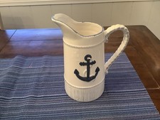 Anchor Magenta Naval Nautical Clay Pitcher