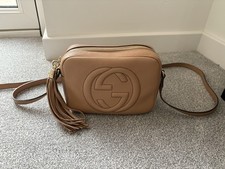 Authentic Gucci Soho Disco Crossbody Bag with dust bag beige leather