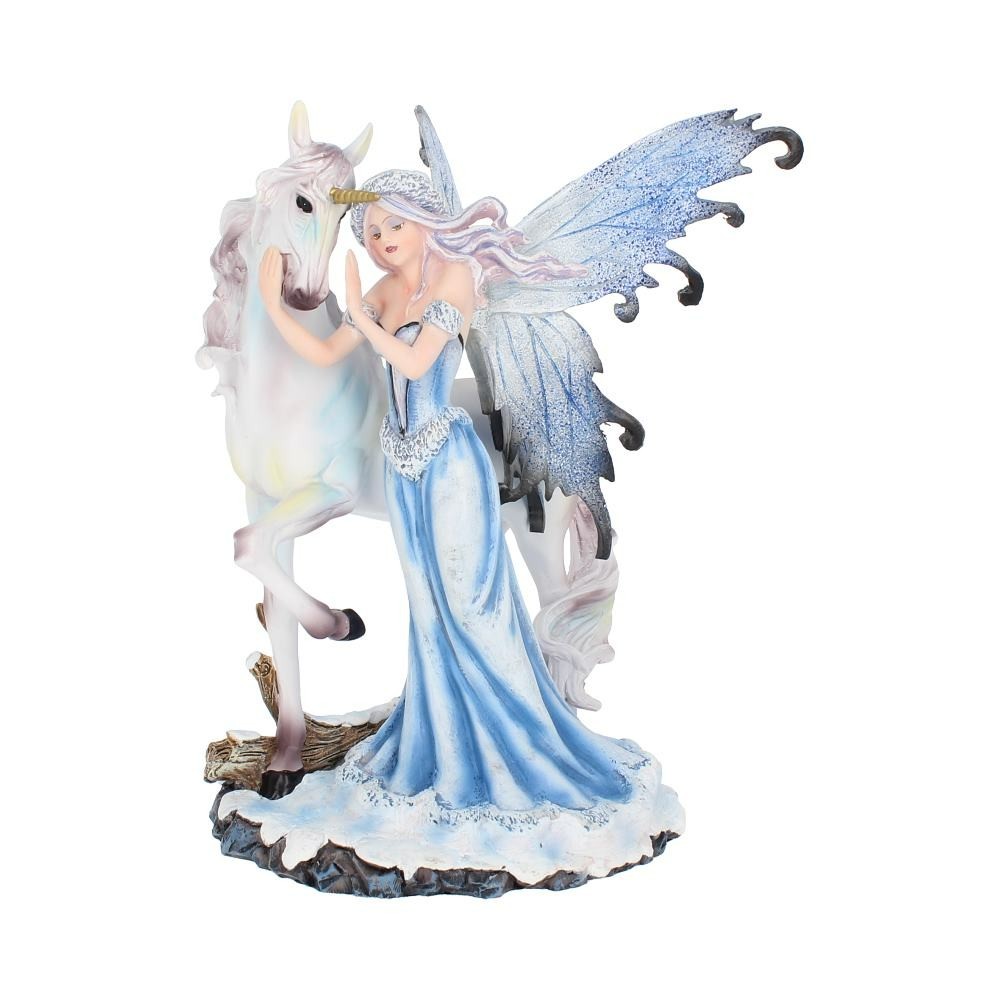 Comfort 21.5cm Ice Fairy and White Unicorn Figurine Nemesis Now - IN STOCK