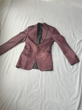 kid Burgundy two Buttons Formal Jacket Satin Lapel Regular Fit Dress Blazer.