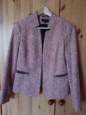 Bexleys women Bouclé Blazer/Jacke rot-weiss-schwarz meliert Gr. 36