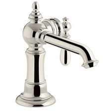 Kohler K-72762-9M-SN Artifacts Single Hole Bathroom Faucet With Drain, Polished