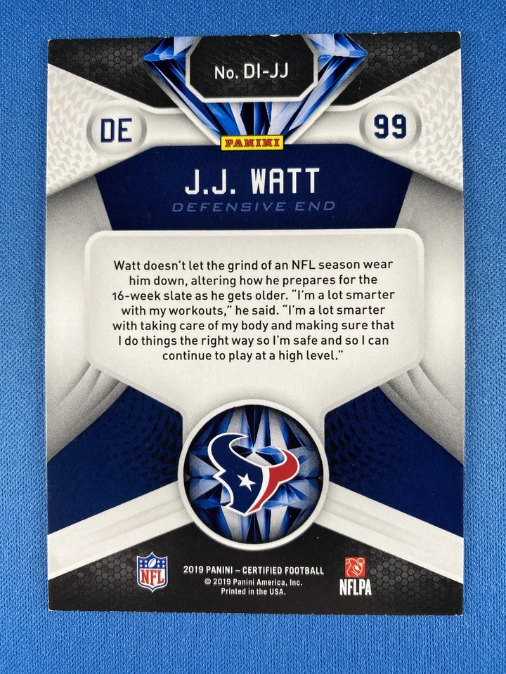 J.J. Watt 2019 Panini Certified #DI-JJ Diamonds Holo Houston Texans - Image 2 of 2