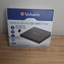 Verbatim 98938 External Slimline CD/DVD Writer USB 2.0 NEW