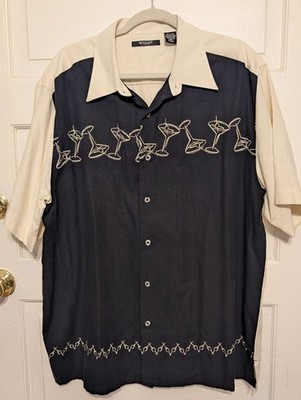 Mondo di Marco Men's Black Short-sleeve Button down Shirt Size XL Luxury