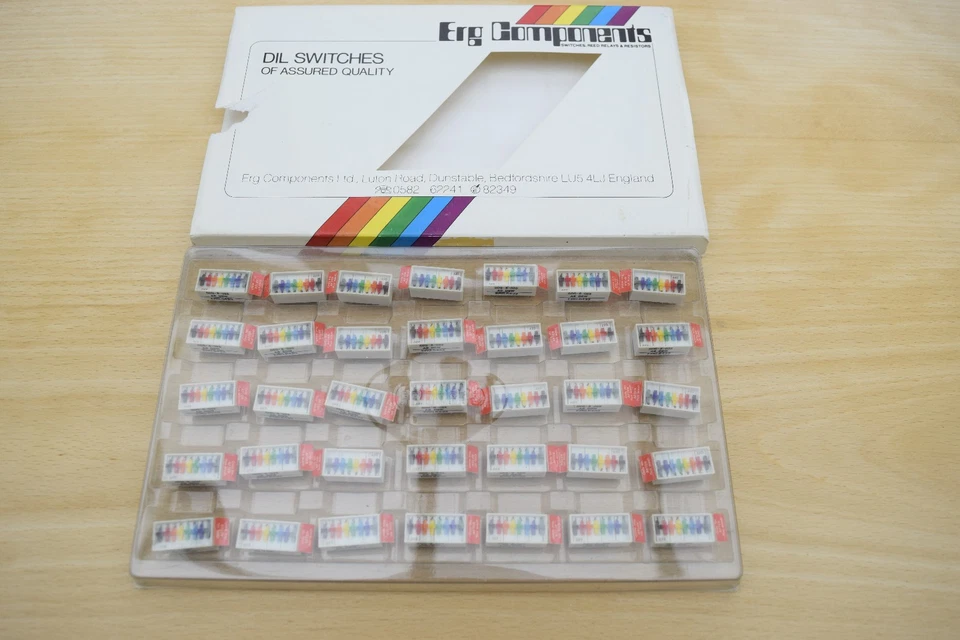 Tray of 35 ERG SpectraDIL SDS-8-023 8 way DIP switch Through Hole SPST 100V 1A - Image 2 of 4