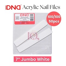 DND Acrylic Nail File 7" Jumbo White 100/100 Grit Pack of 50 pcs