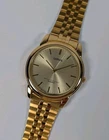 Vtg NOS Lorus Mens Dress Watch NEW BATTERY Gold Tone 36mm V501-9A80 90s