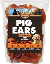 Whole Pig Ears Dogs 25 Ct. All-Natural Single Ingredient Dog Chews Slow Cooked