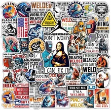 50 PCS Waterproof Vinyl Welding Stickers - Cool Decals for Welders