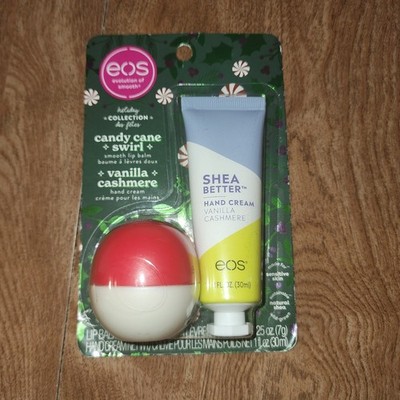 EOS Candy Cane Swirl Lip Balm & Vanilla Cashmere Hand Cream Gift Set