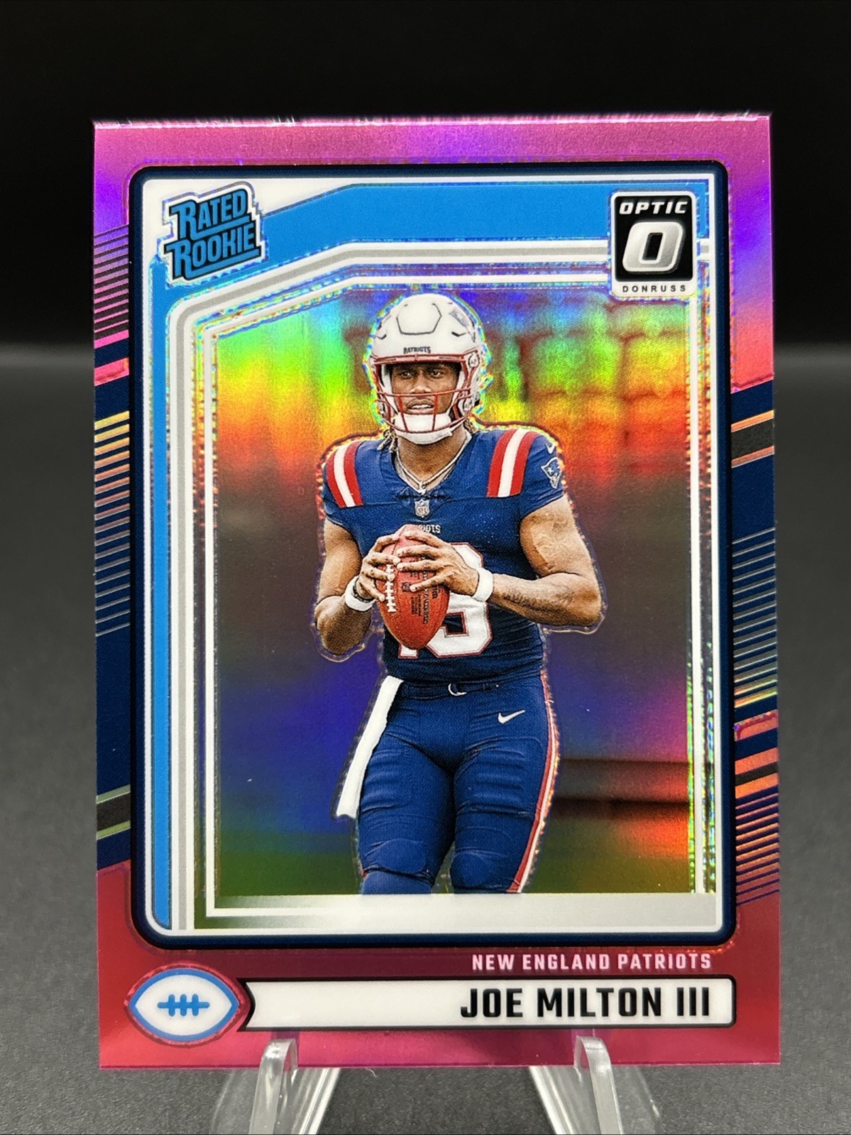 2024 Panini Donruss - Rated Rookie Joe Milton III Optic Preview Pink Prizm (RC)