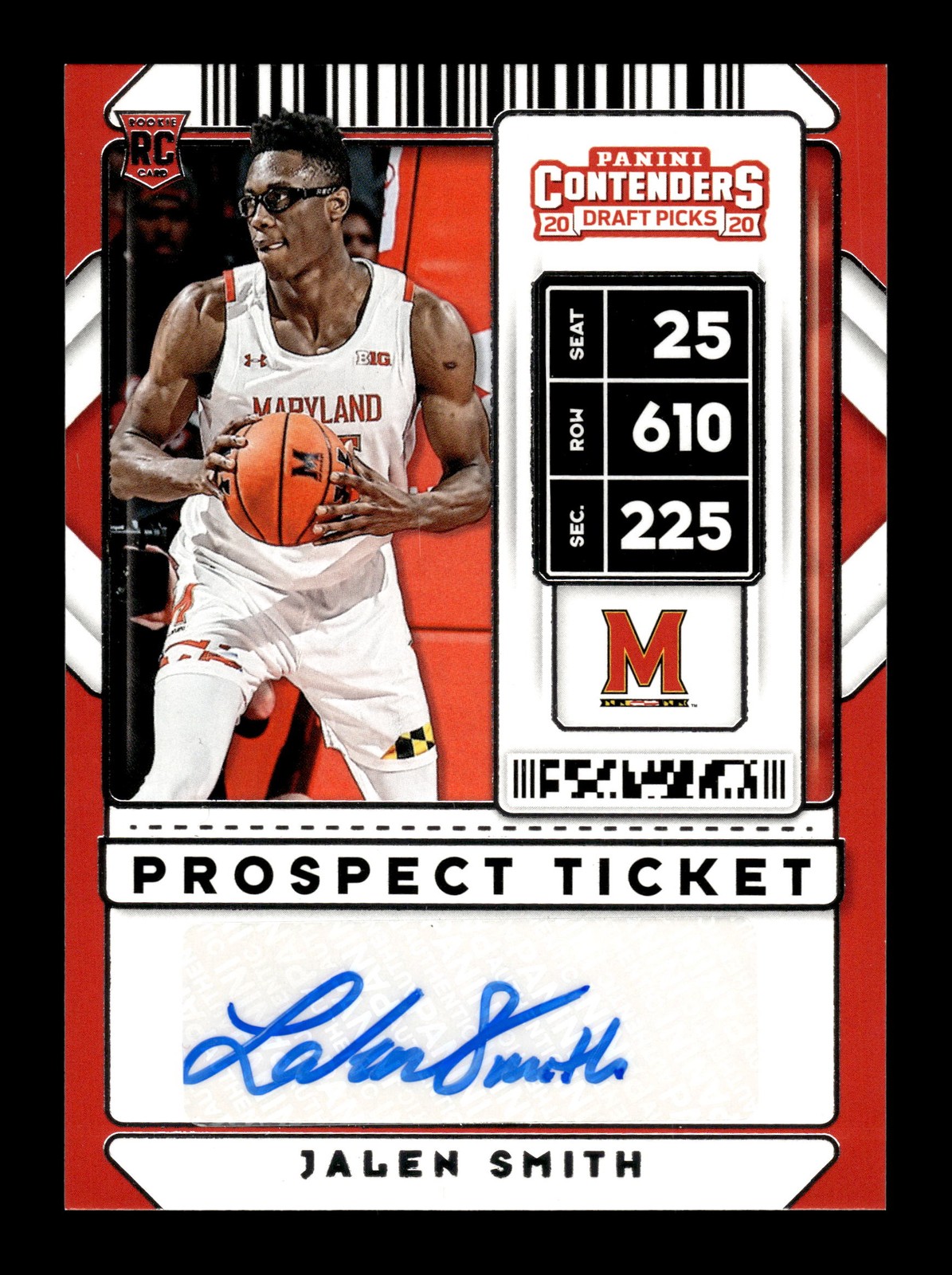 2020 Panini Contenders Draft Picks #96b Jalen Smith Game Ticket Rookie RC Auto