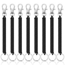 8PCS Retractable Coil Spring Keychain Spiral Cord Coil Keychain Holder Cell P...