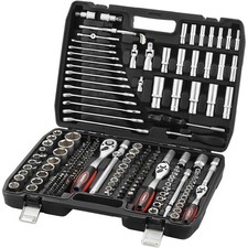 216PCS 1/2" 1/4" Socket Set Kit Mechanics Tool Ratchet Wrench Car Repair Toolset