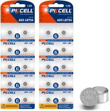 PKCELL LR754 Battery AG5 Button Cell 1.5 Volt 20 Count Pack of 1 