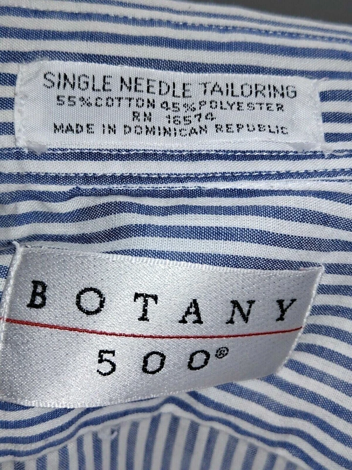 Botany 500 Mens Size XL Cats Butterflies Long Sleeve Blue Button Up Shirt - Image 3 of 3