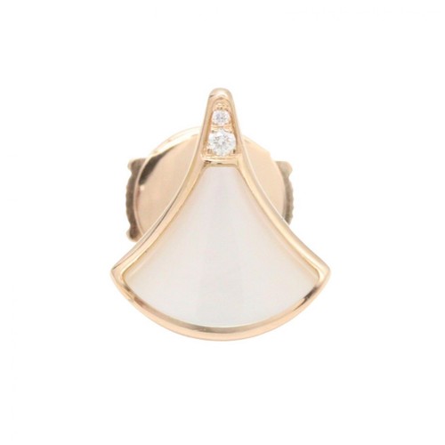 BVLGARI Diva Dream Single Pierced Earrings MOP 18KRG Pink Rose Gold Used Women