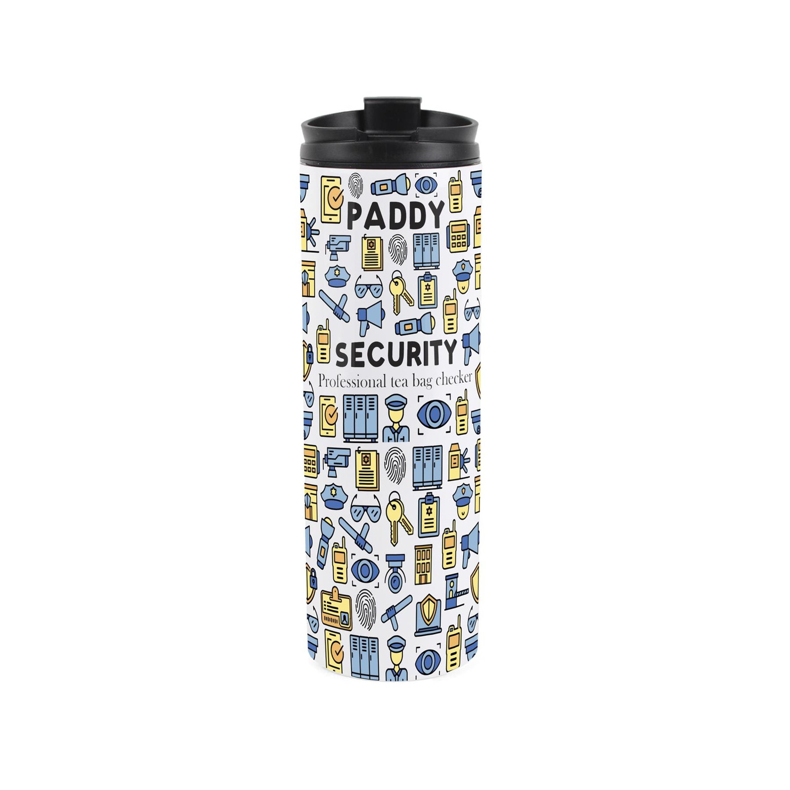 Personalised Security Travel Flask - Reusable Stainless Steel Tumbler Gift