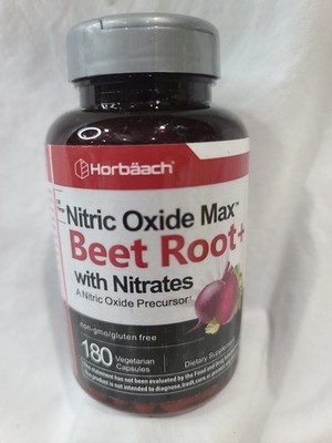 Horbäach Nitric Oxide Beet Root Capsules 180 Count with Nitrates Precursor